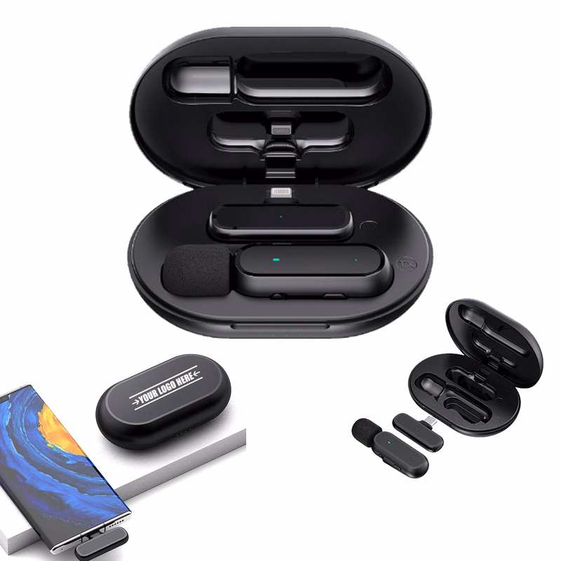 Mini Portable Wireless Lavalier Mic w/Charging Box