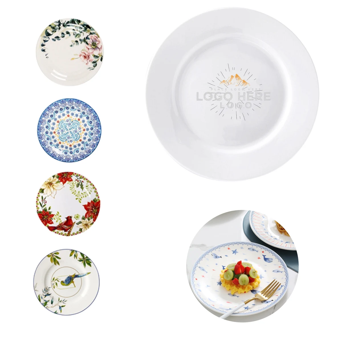 MOQ 50 Classic Round 12 Inch Ceramic Plate For Dining And Events 1