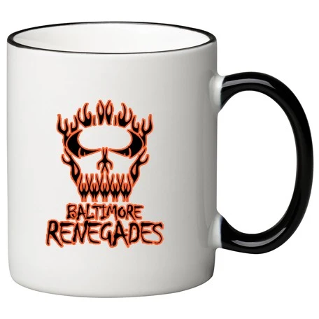 11 oz. White w/ Black Trim and Handle C Handle Mug 1