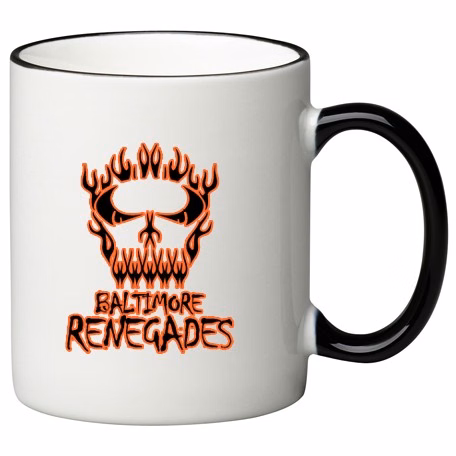11 oz. White w/ Black Trim and Handle C Handle Mug
