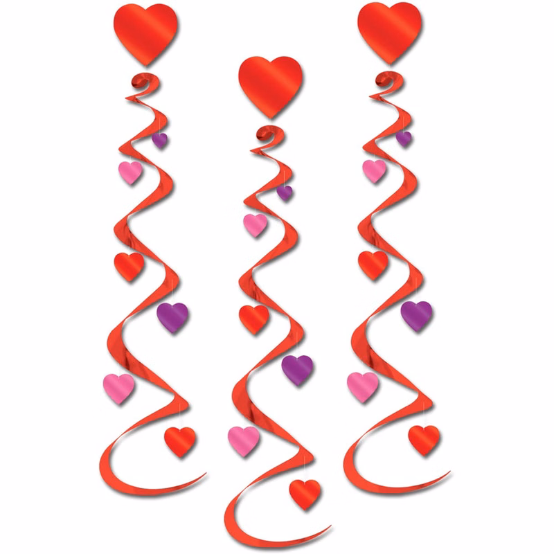 Heart Whirls - Red 30"