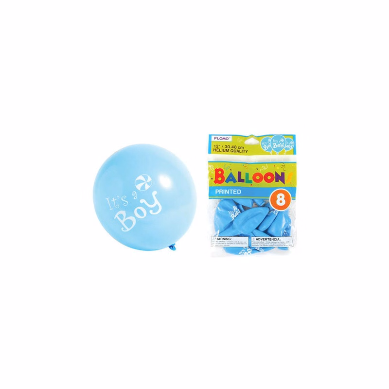 Baby Shower Balloons - Baby Blue 8 Pack 12"