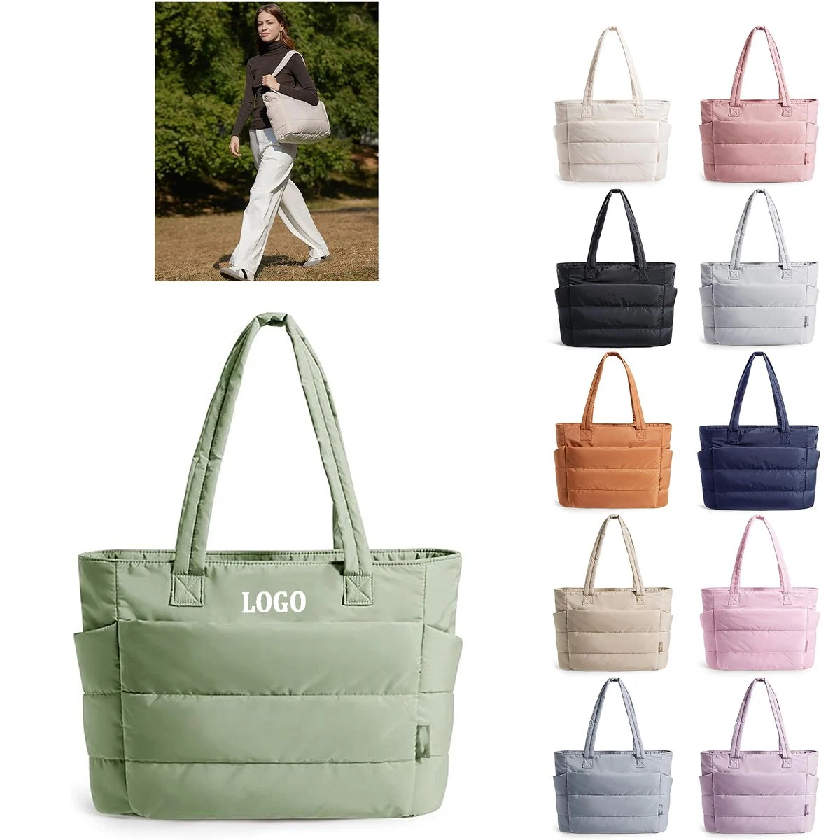 Lightweight Puffy Tote Bag 1