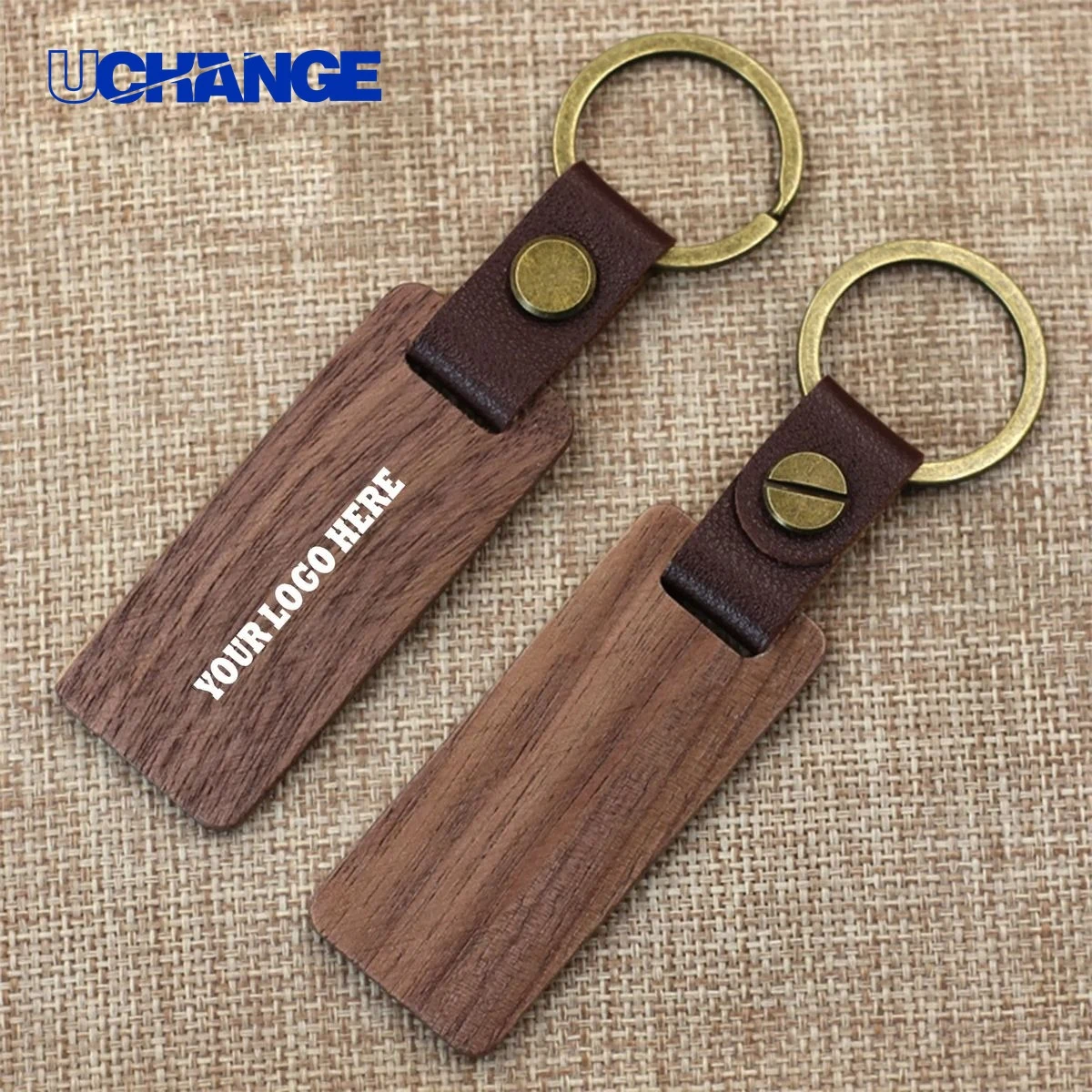 Black Walnut Wood Keychain Pendant 1