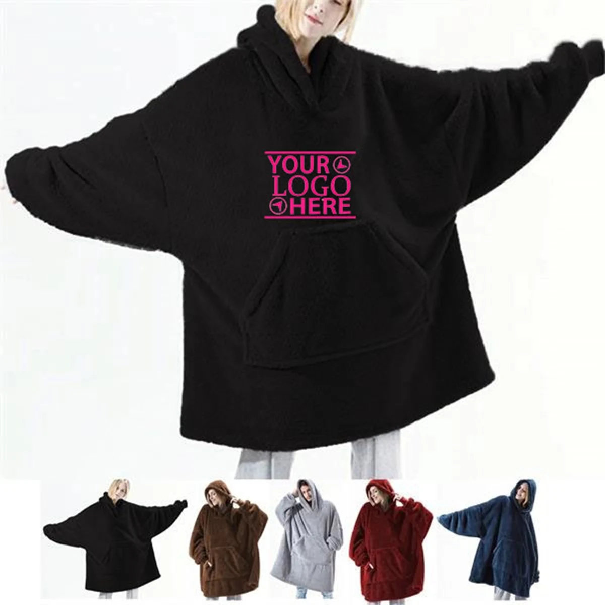 Fleece Hoodie Wearable Blanket 1