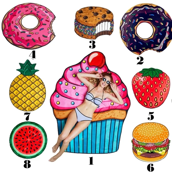 Round Fruits Beach Towel 1