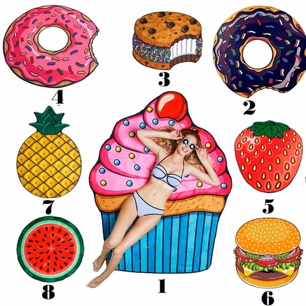 Round Fruits Beach Towel