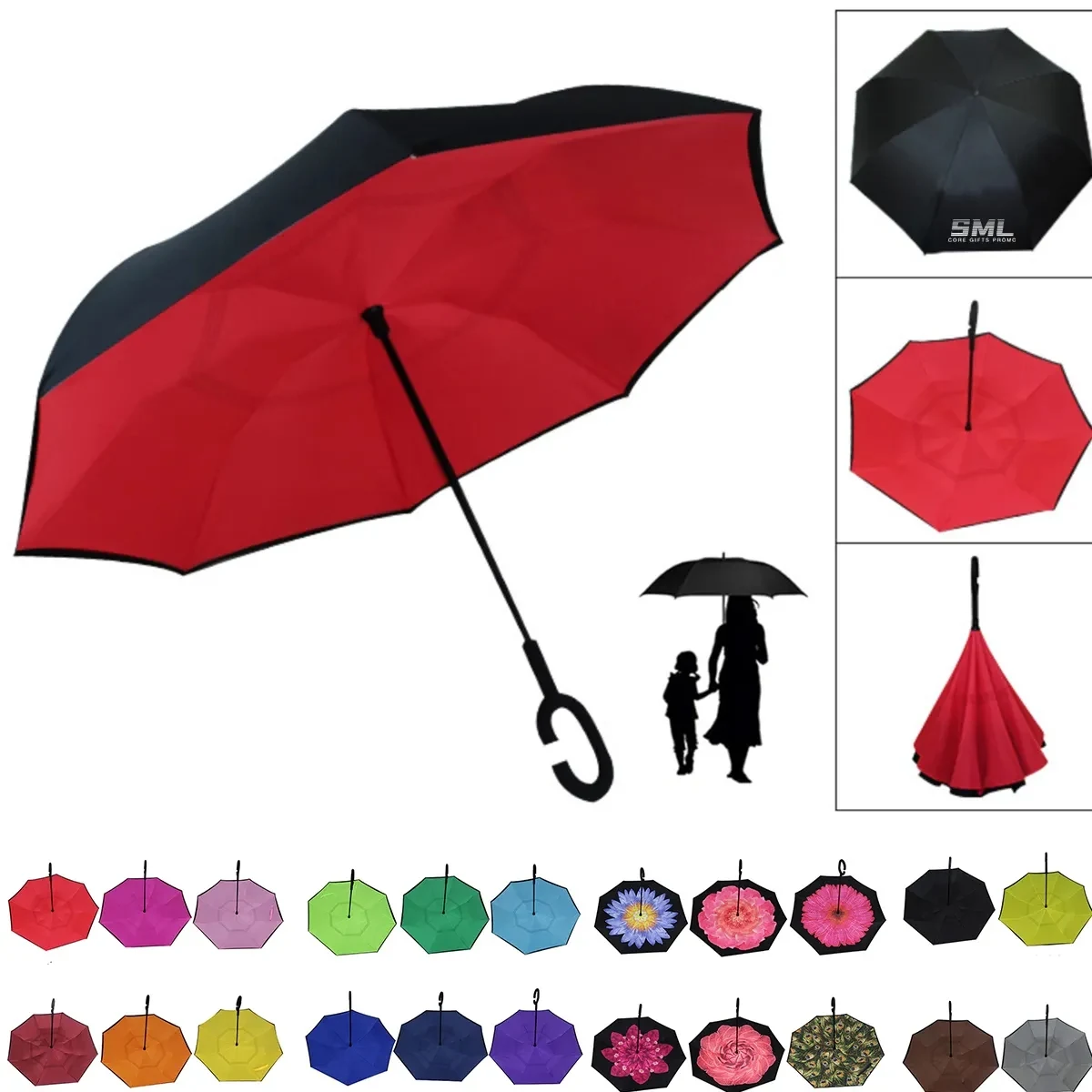Custom 23 Inch Automatic Inverted Umbrella 1