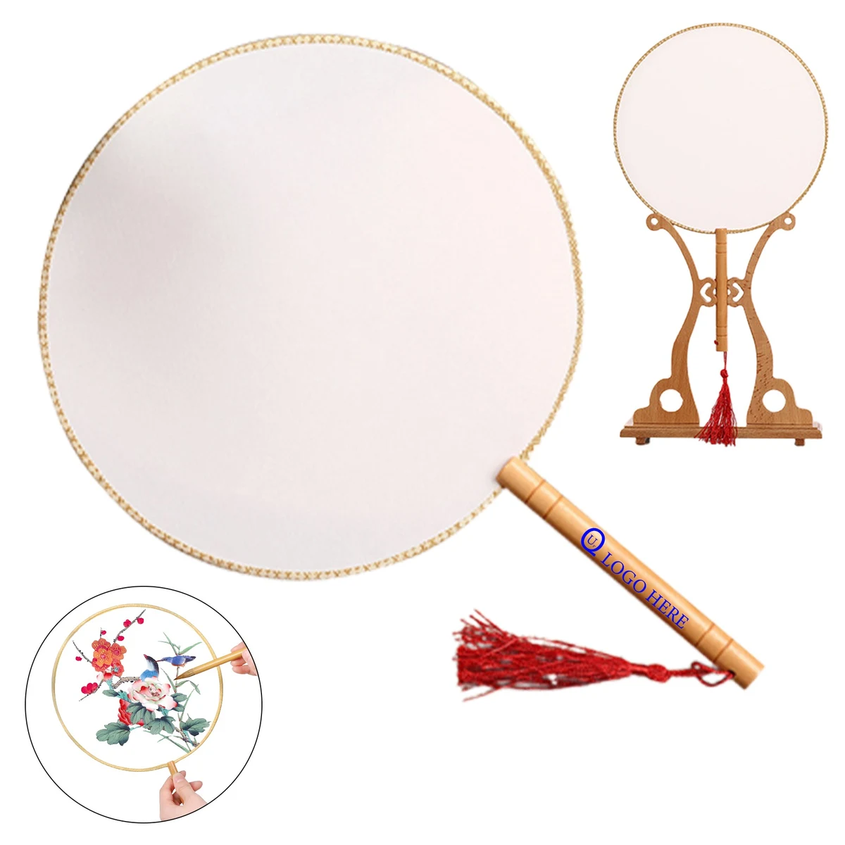 Round Blank Silk Fan 1
