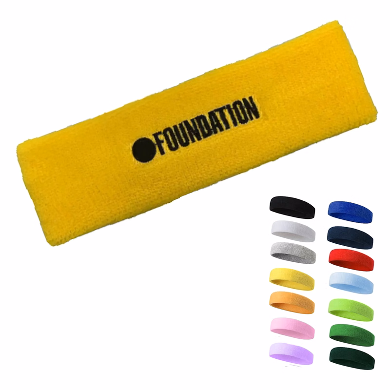 Embroidered Sweatbands Cotton Sports Headband