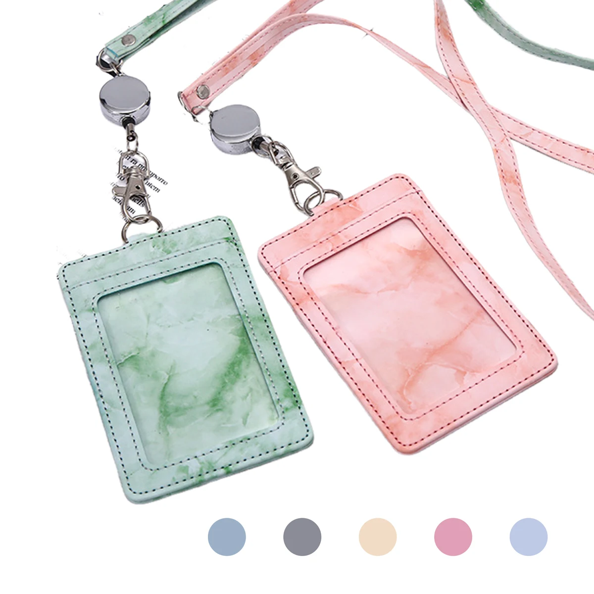 4 Slot Retractable PU Badge Holder 1