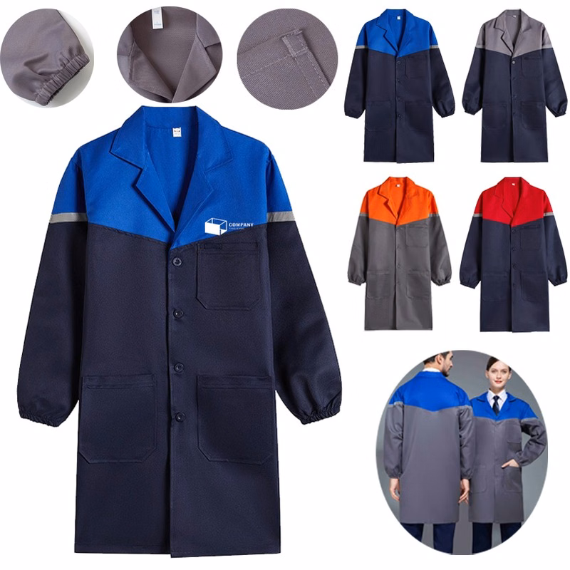 Unisex Durable Long Sleeve Workwear Lab Coat With Pockets