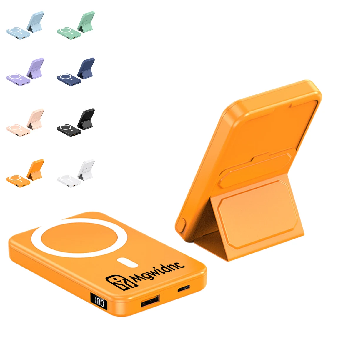 10000mAh Magnetic Wireless Power Bank with Foldable Stand for Phone Charging 1