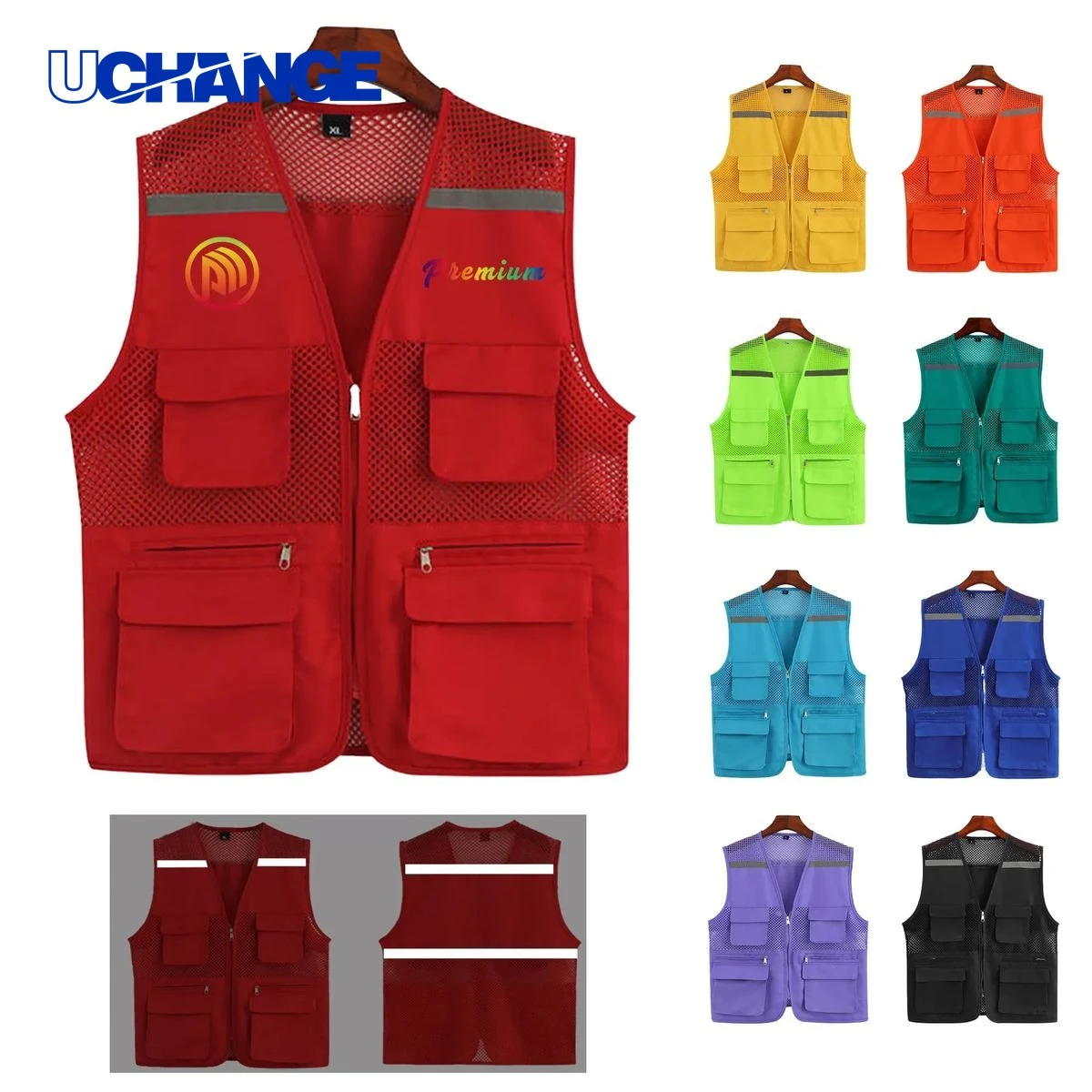 Multi-Pocket Reflective Work Vest 1