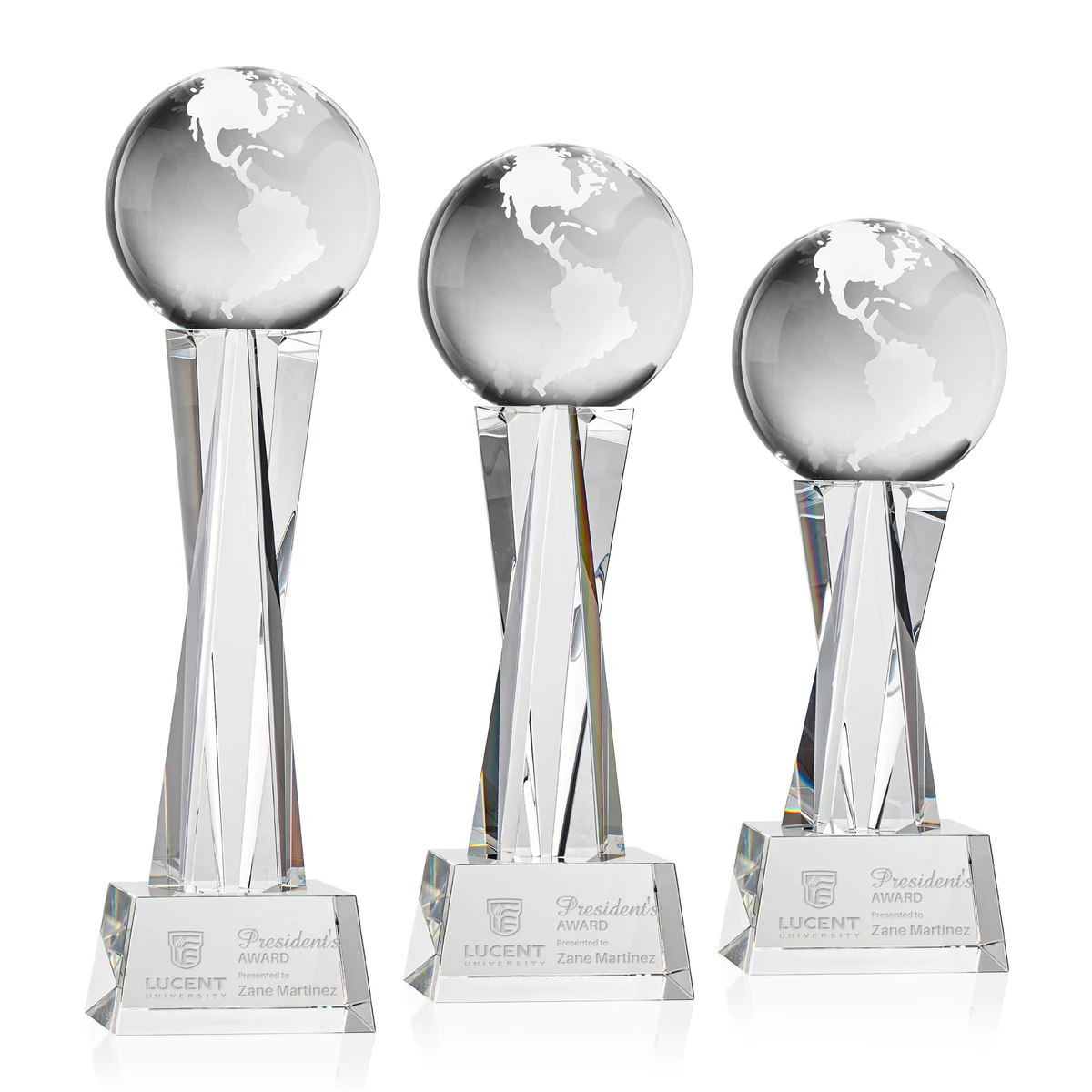 Globe Award on Grafton Base - Clear 1