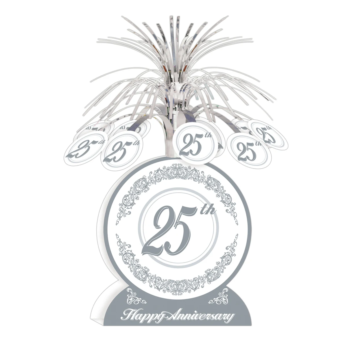 Silver 25th Anniversary Centerpiece 1