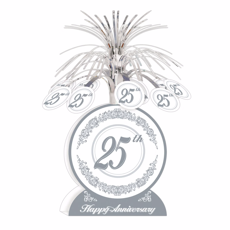 Silver 25th Anniversary Centerpiece