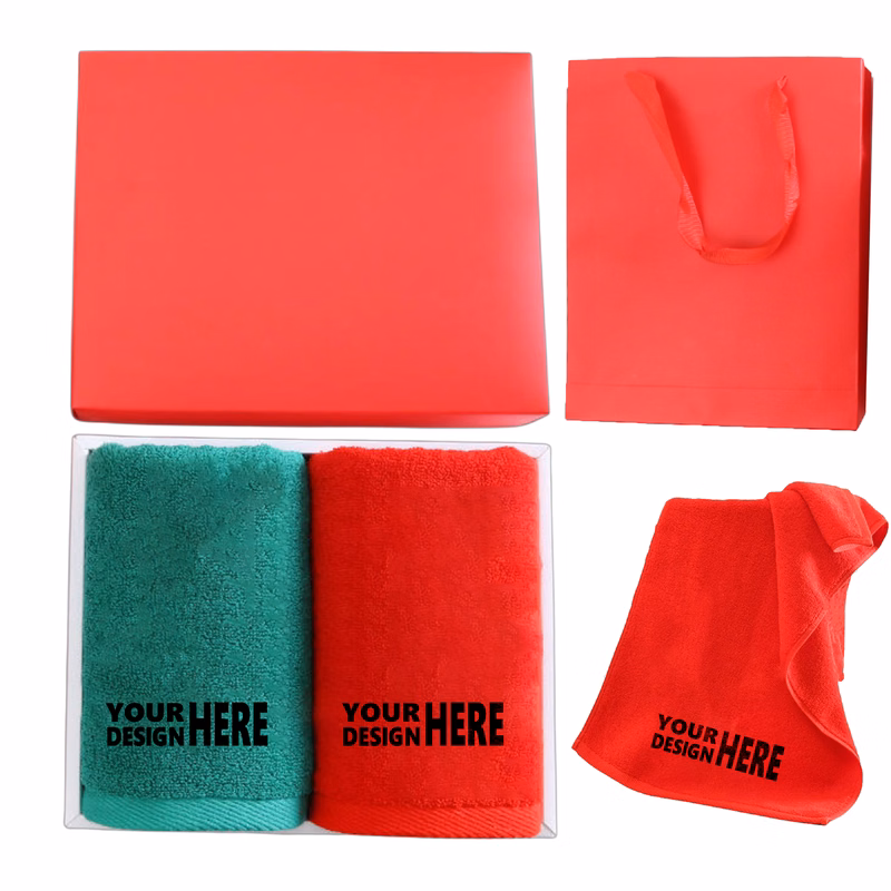 2-Piece 100% Cotton Christmas Towel Gift Box