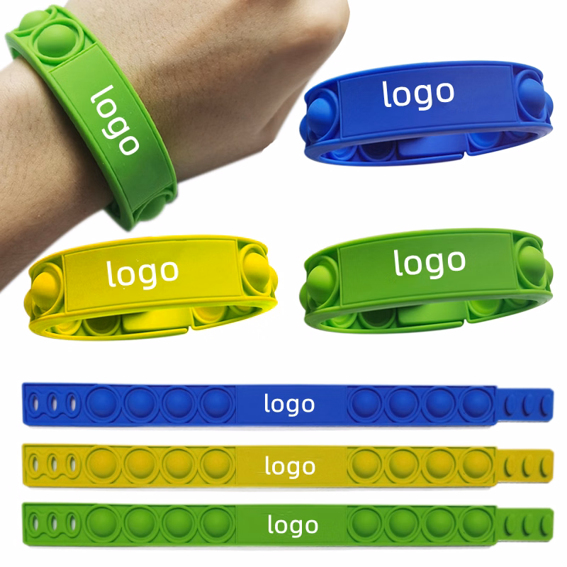 New Push Pop Bubble Fidget Bracelet Silicone Wristband