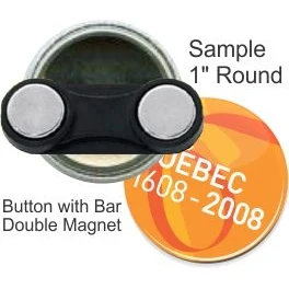 Bar Double Magnet 1 Inch Round Button 1