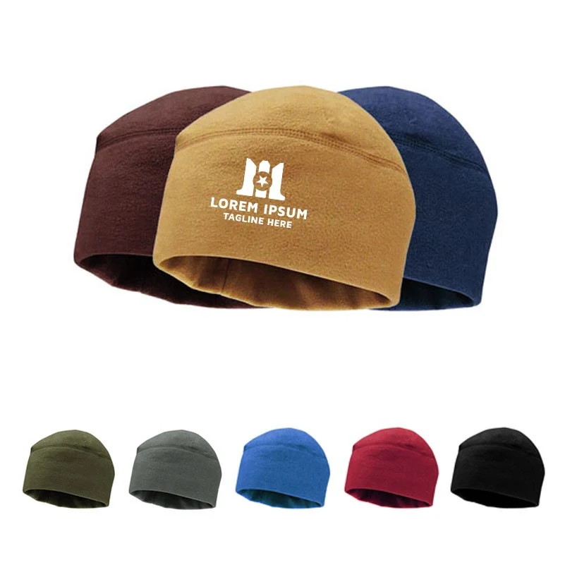 Unisex Autumn Winter Thermal Fleece Beanie 1