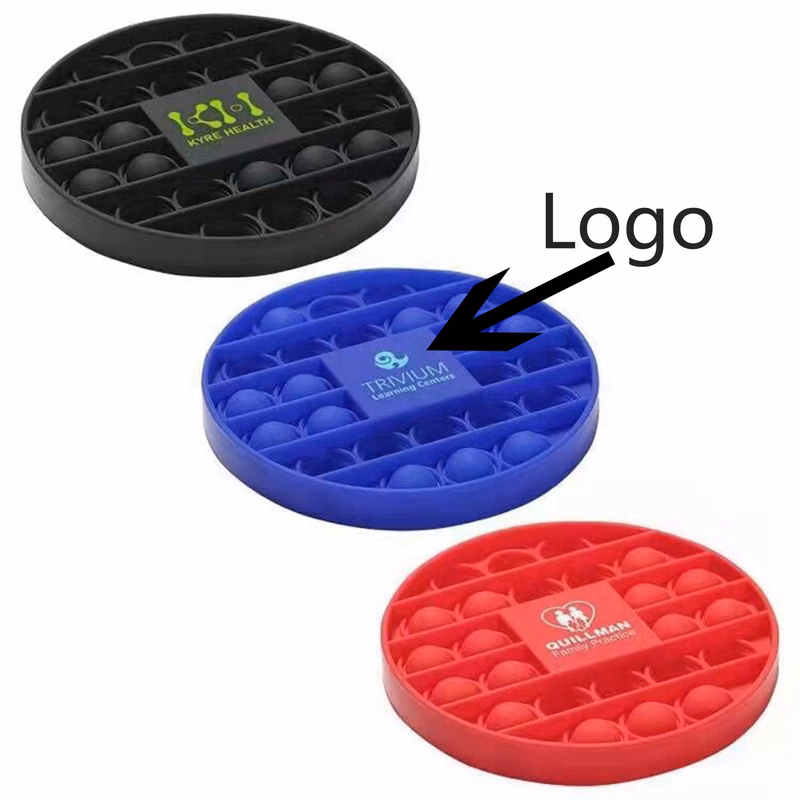 Round Shape Silicone Squeeze Sensory Toy / Printing Disc