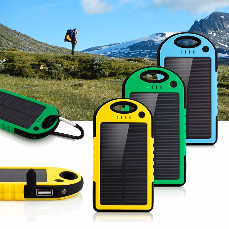 4000mAh Dual-USB Water Resistant Solar Power Bank Battery