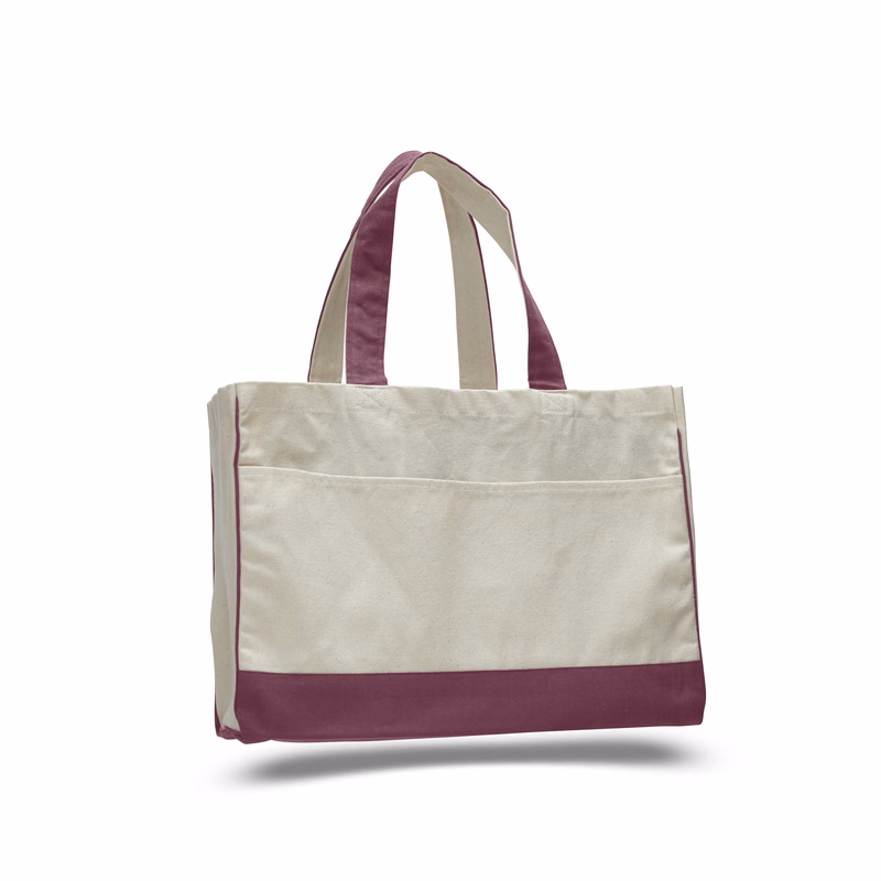 Heavy 12 oz. Cotton Canvas Shopping Tote - Colors