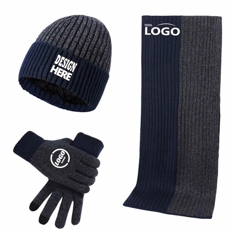 Winter 3-in-1 Jacquard Set: Gloves, Beanie, Scarf