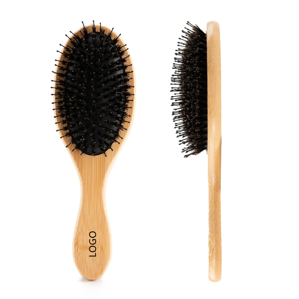 Boar And Nylon Bristles Wooden Hair Brush 1