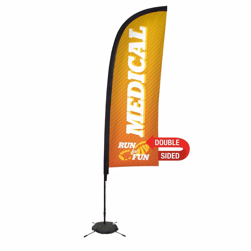 9' Premium Blade Sail Sign Kit (Double-Sided with Scissor Base)