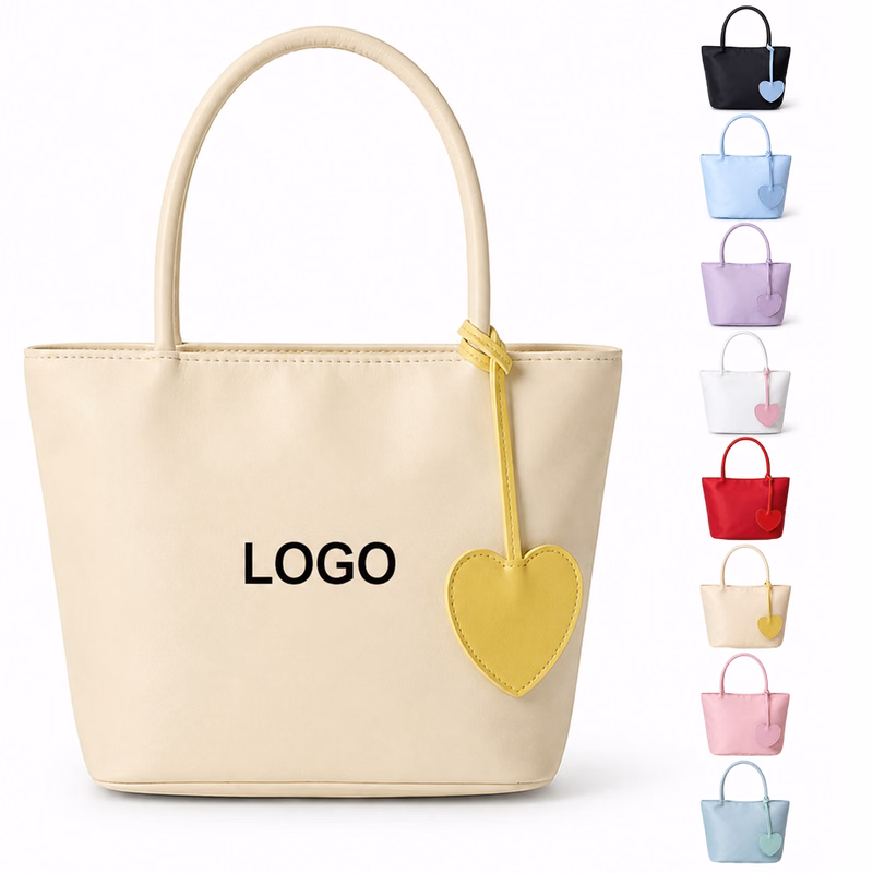 Nylon Mini Handbag With Heart Charm