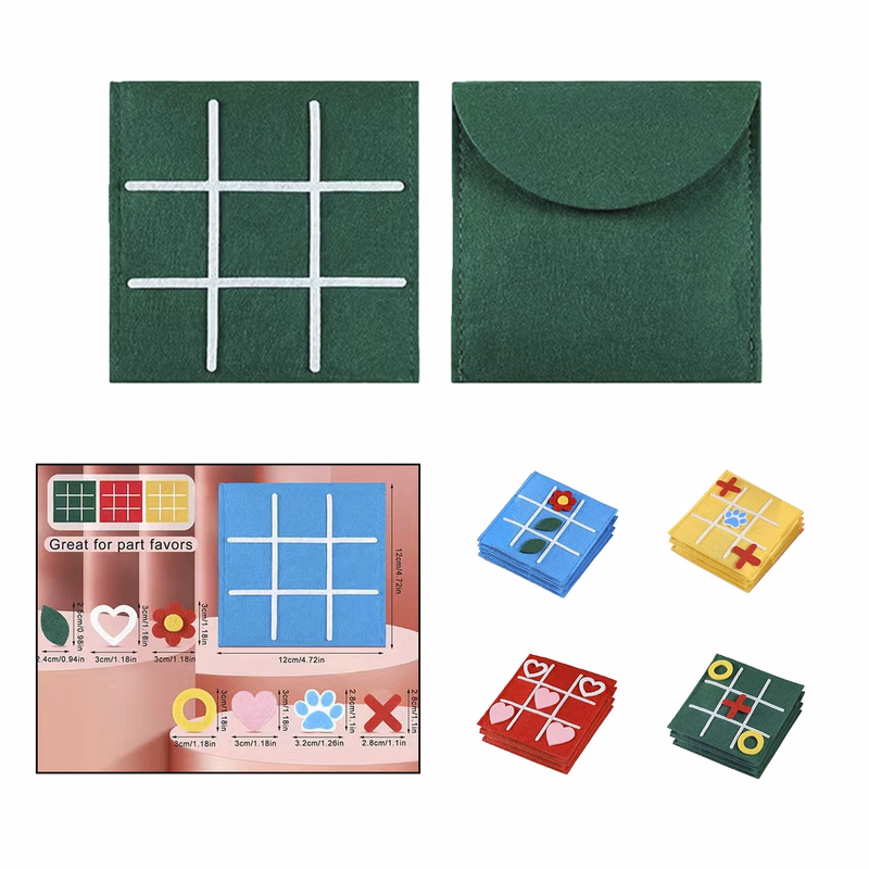 Mini Nine Square Checkerboard Felt Board Game