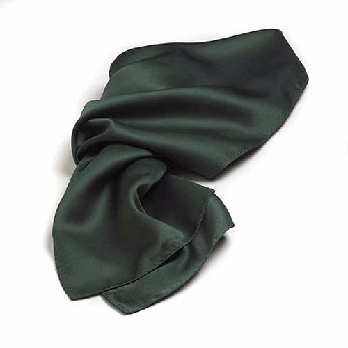 Hunter Green Polyester Satin Scarf - 30"x30