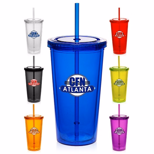 20 oz Double Wall Acrylic Tumbler with Straw