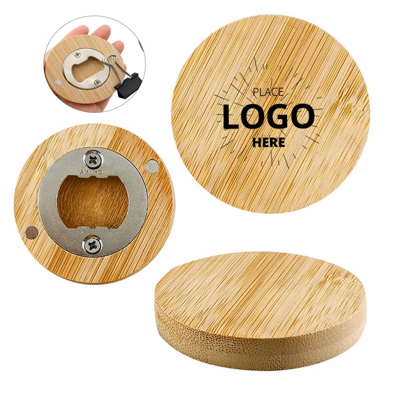 FridgeMount Bamboo Magnetic Bottle Opener