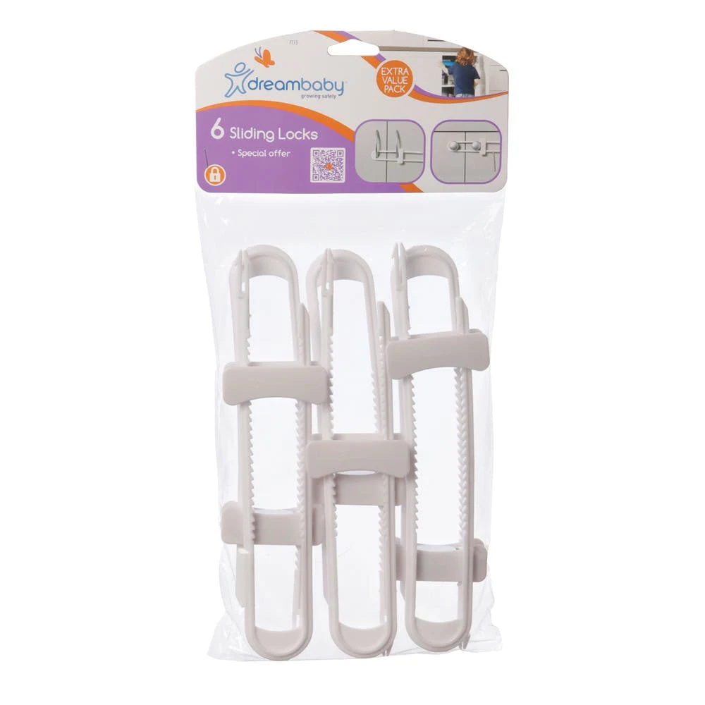 Sliding Locks - White 6 Pack 1