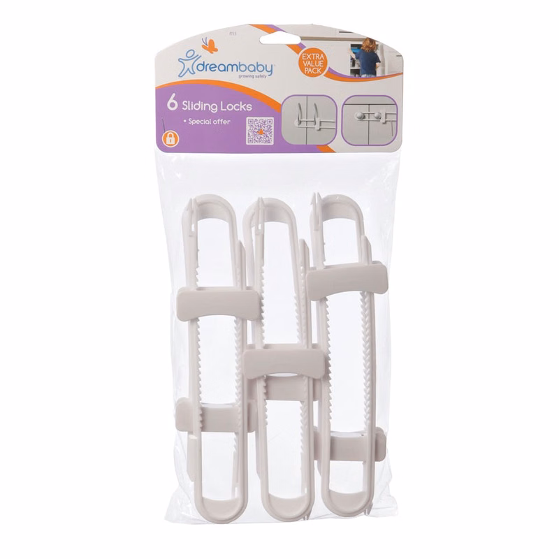 Sliding Locks - White 6 Pack