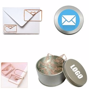 Envelope Shaped Paper Clips With Tin Box