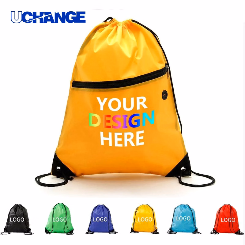 Zipper Drawstring Bag Organizer with Earbud Slot