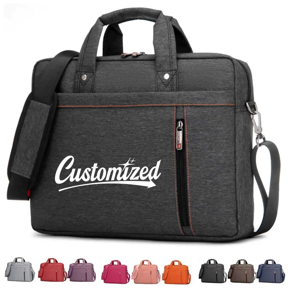 16'' Business Laptop Bag with Shoulder-Strap Trolley Strap 1