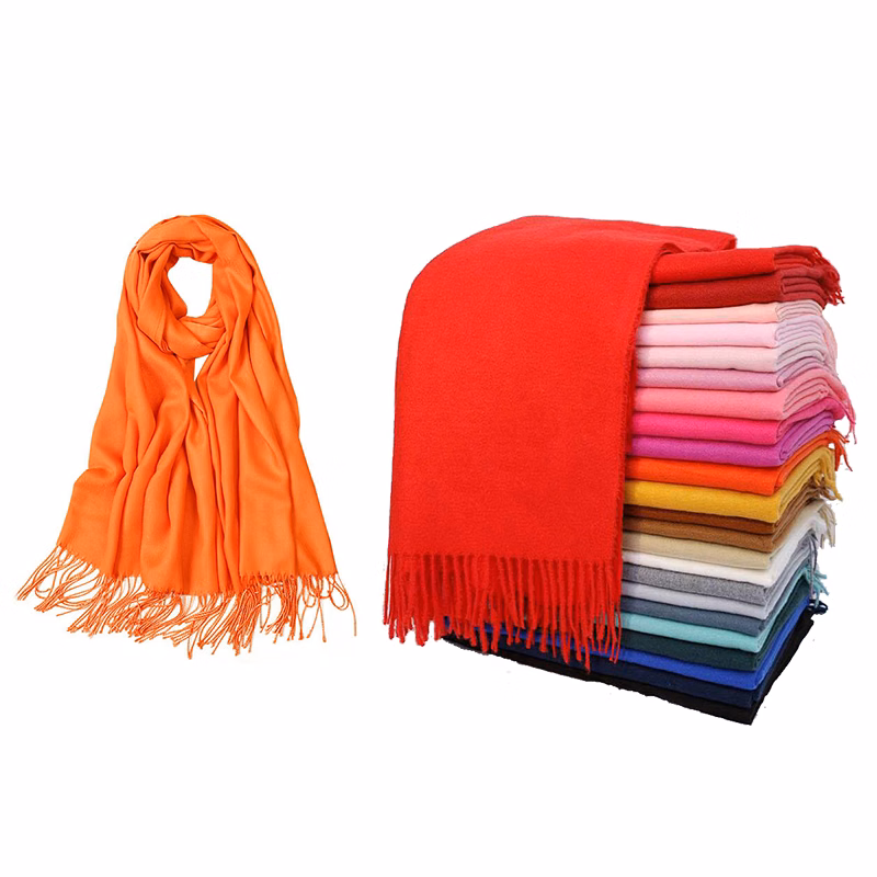 Cashmere-like Solid Color Tassel Scarf Shawl
