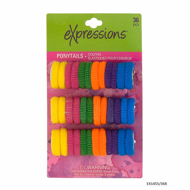 Ponytail Holders - 36 Pack 6 colors