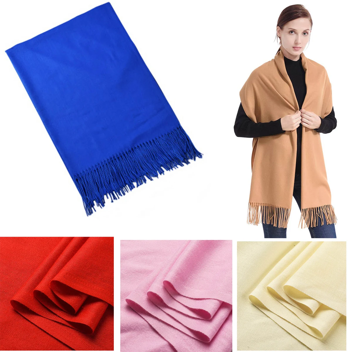 Solid Color Imitation Cashmere Scarf 1