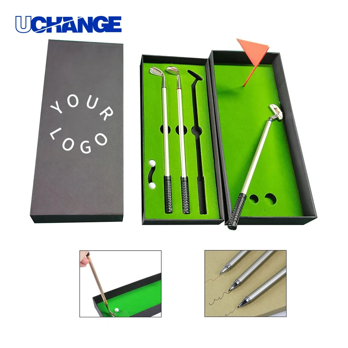 Desk Golf Pen Gift Set Kit with Mini Course Box 1