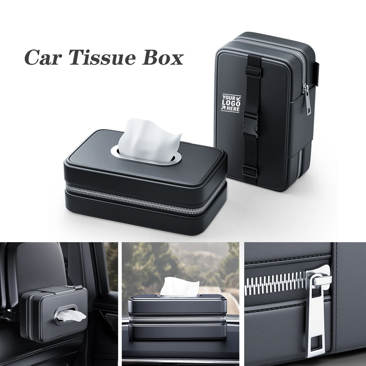 Road Trip Essentials Car Tissue Box Holder Cover
1