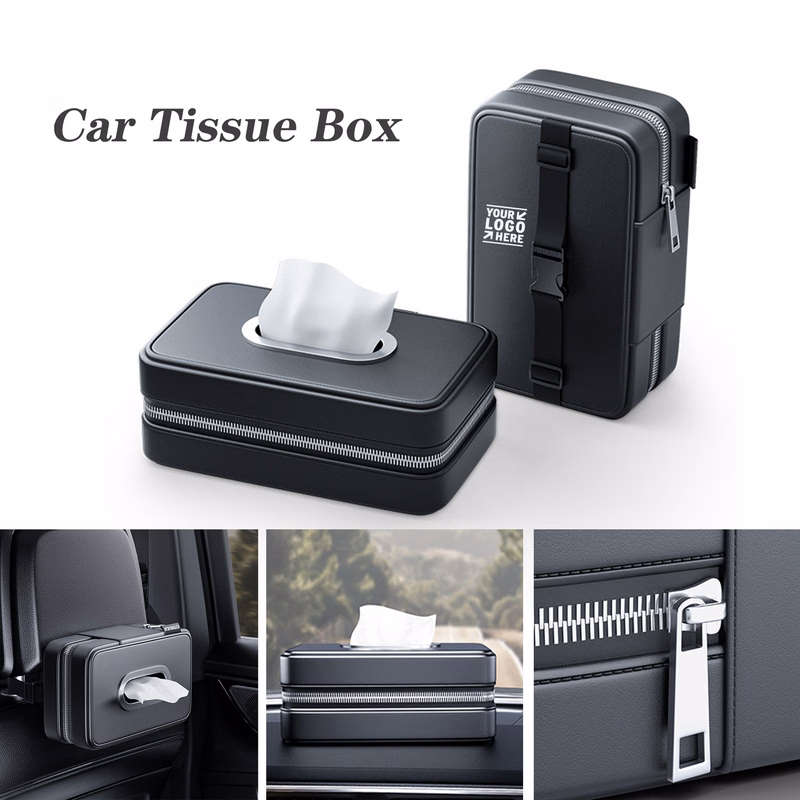 Road Trip Essentials Car Tissue Box Holder Cover