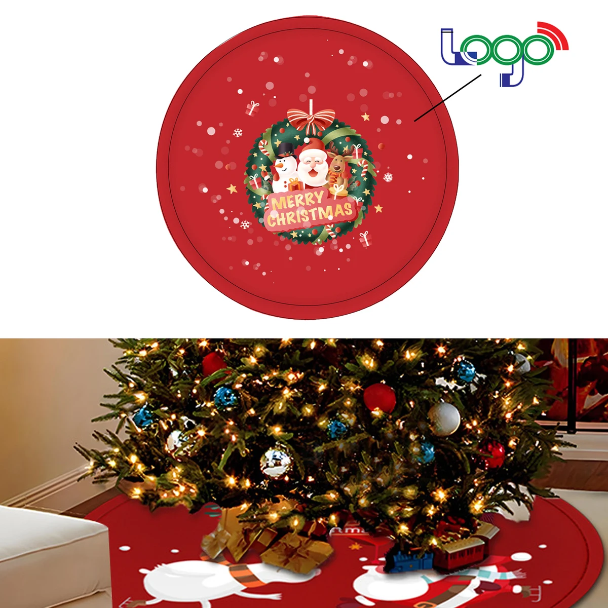 Custom Extra-Large Christmas Tree Silicone Anti-Slip Mat 1