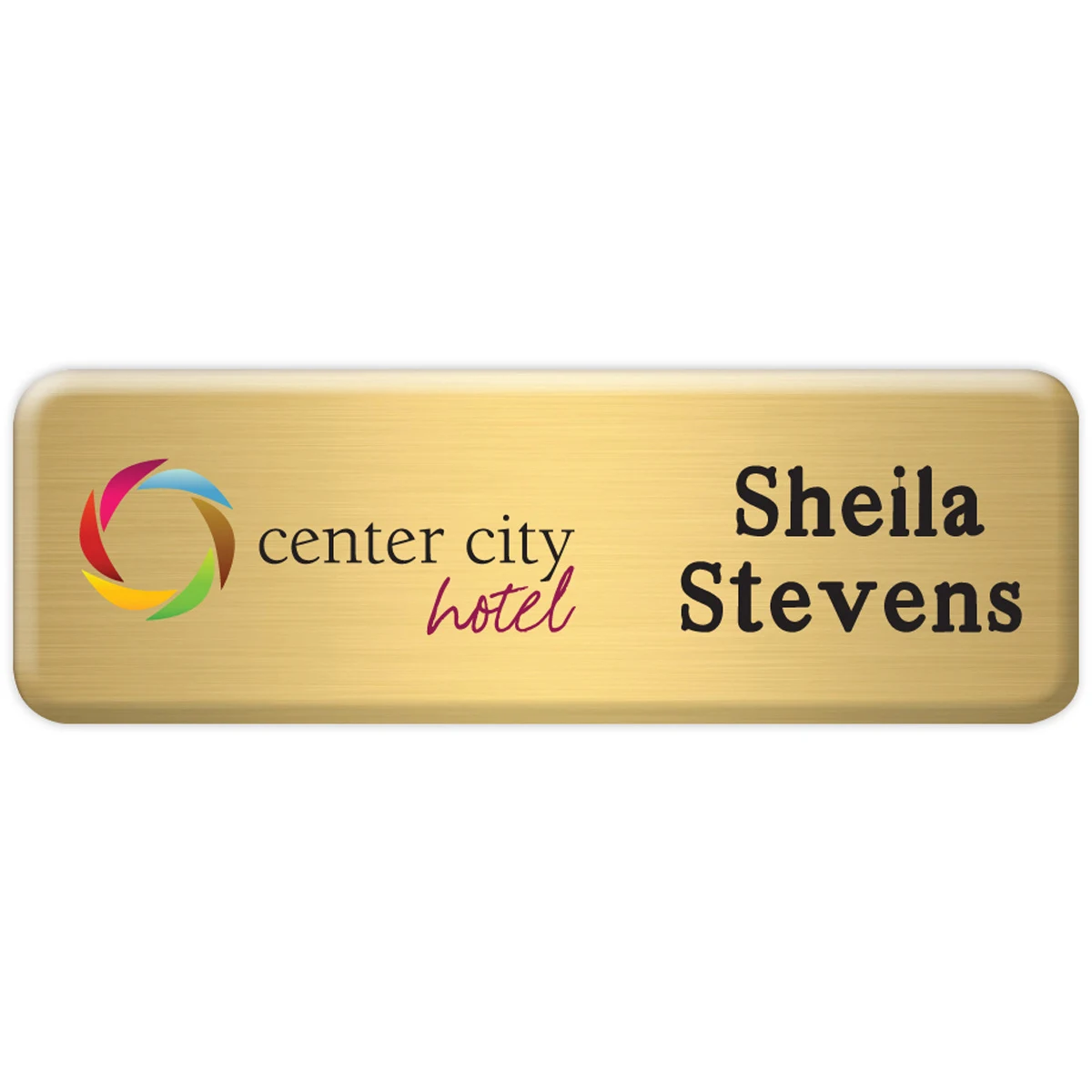 New York Standard Metal Name Badge (Standard Size 1" x 3") 1