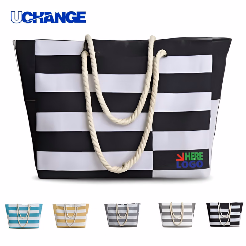 Striped Beach Tote Bag Organizer